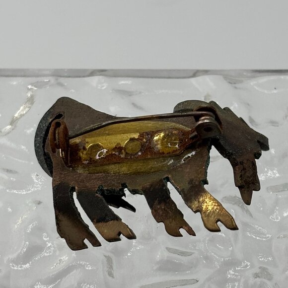 Signed Highland Cow Metal Brooch - Picture 2 of 4